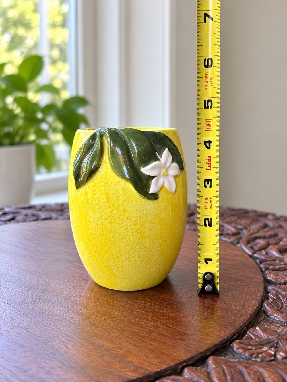 Vern Yip SKL Home Citrus Grove Lemon Ceramic Bathroom Tumbler Cup 4”